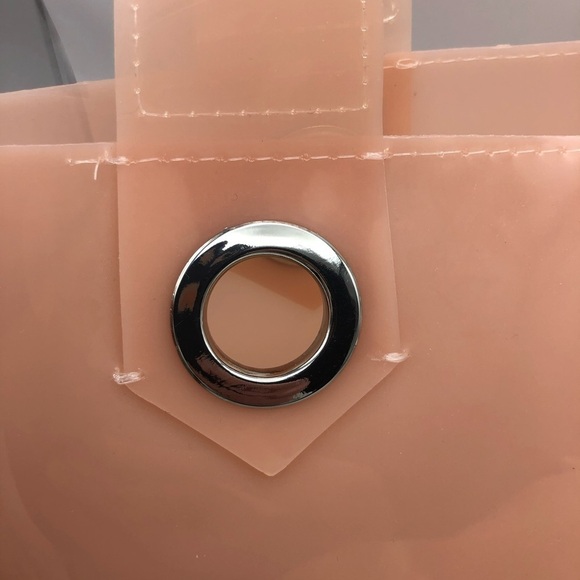 NWT. Zara Light Pink/Cream Vinyl Shoulder Bag. - Picture 12 of 13